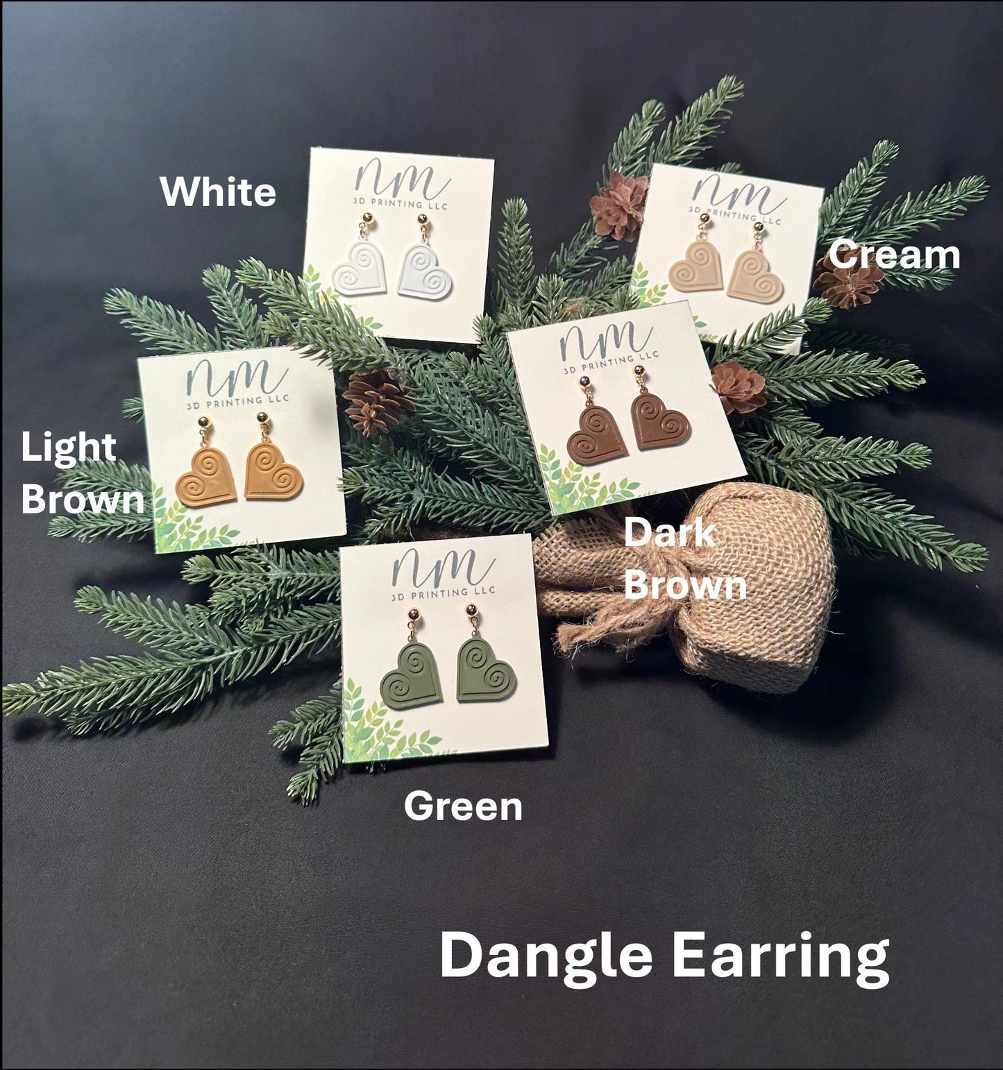Hmong Heart Dangle Earring