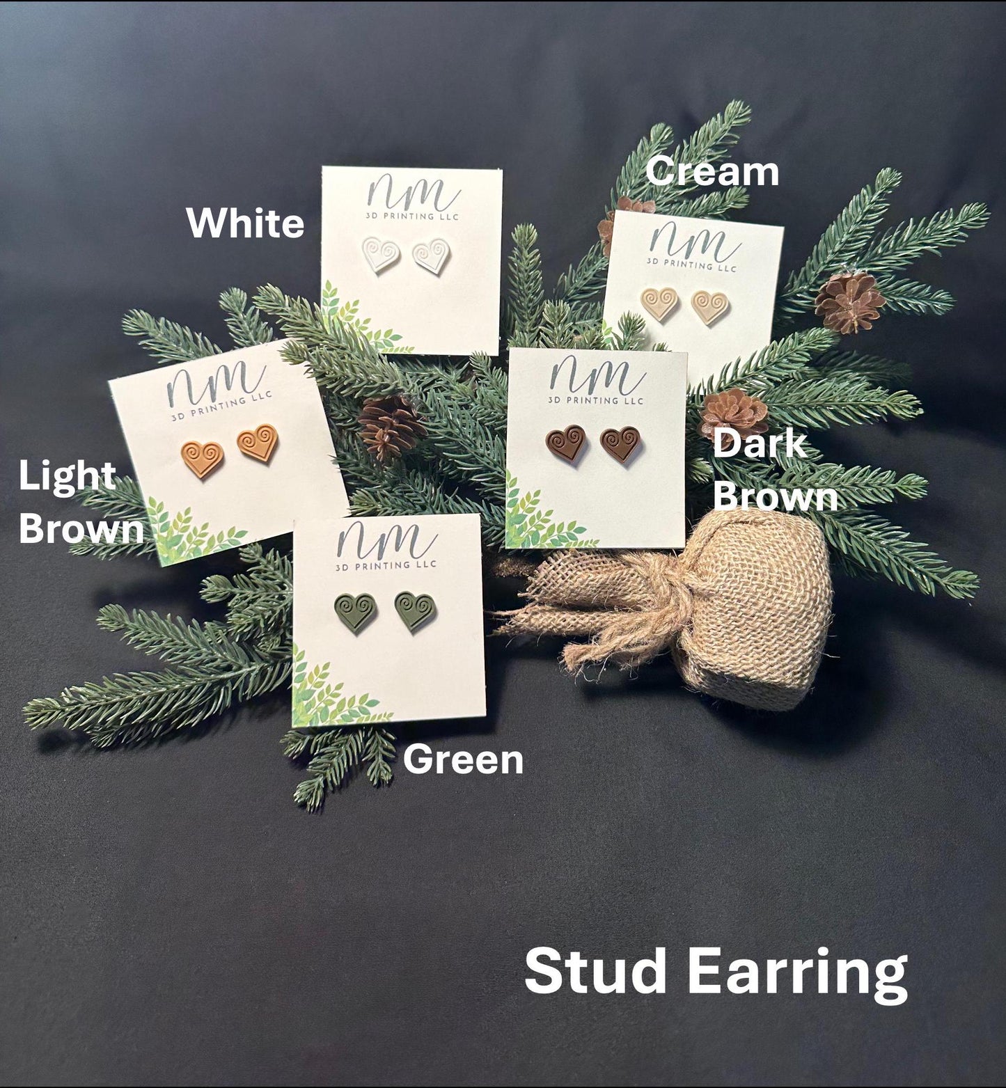 Hmong Heart Stud Earring