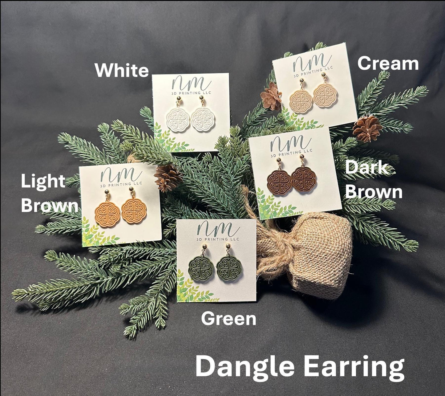 Heart in Elephant Foot Dangle Earring