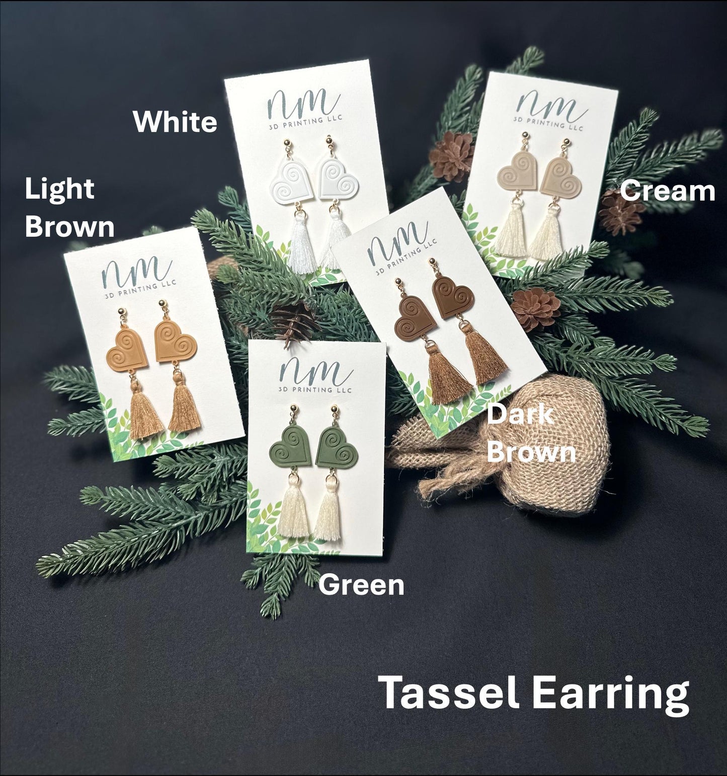 Hmong Heart Earring w/ Tassel