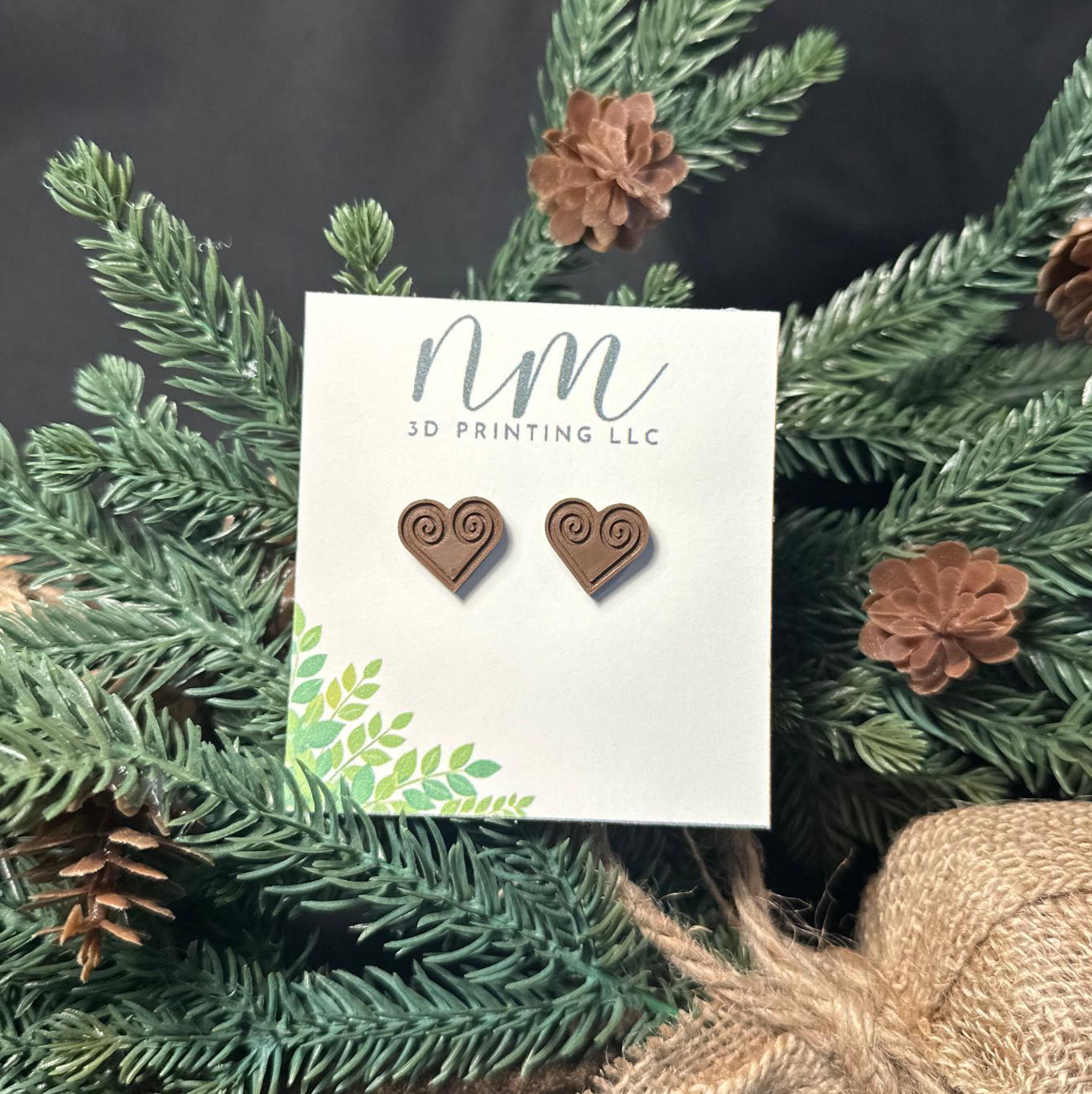 Hmong Heart Stud Earring