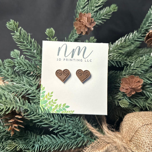 Hmong Heart Stud Earring