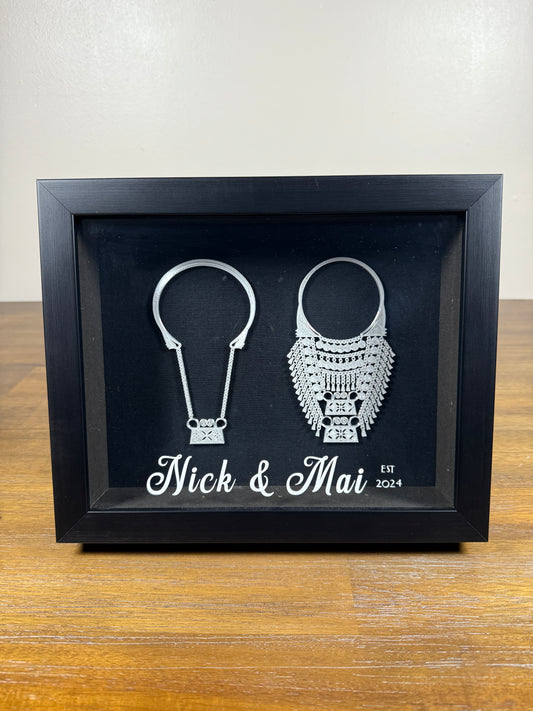 Customized Classic Hmong Xauv Shadow Box - Pair