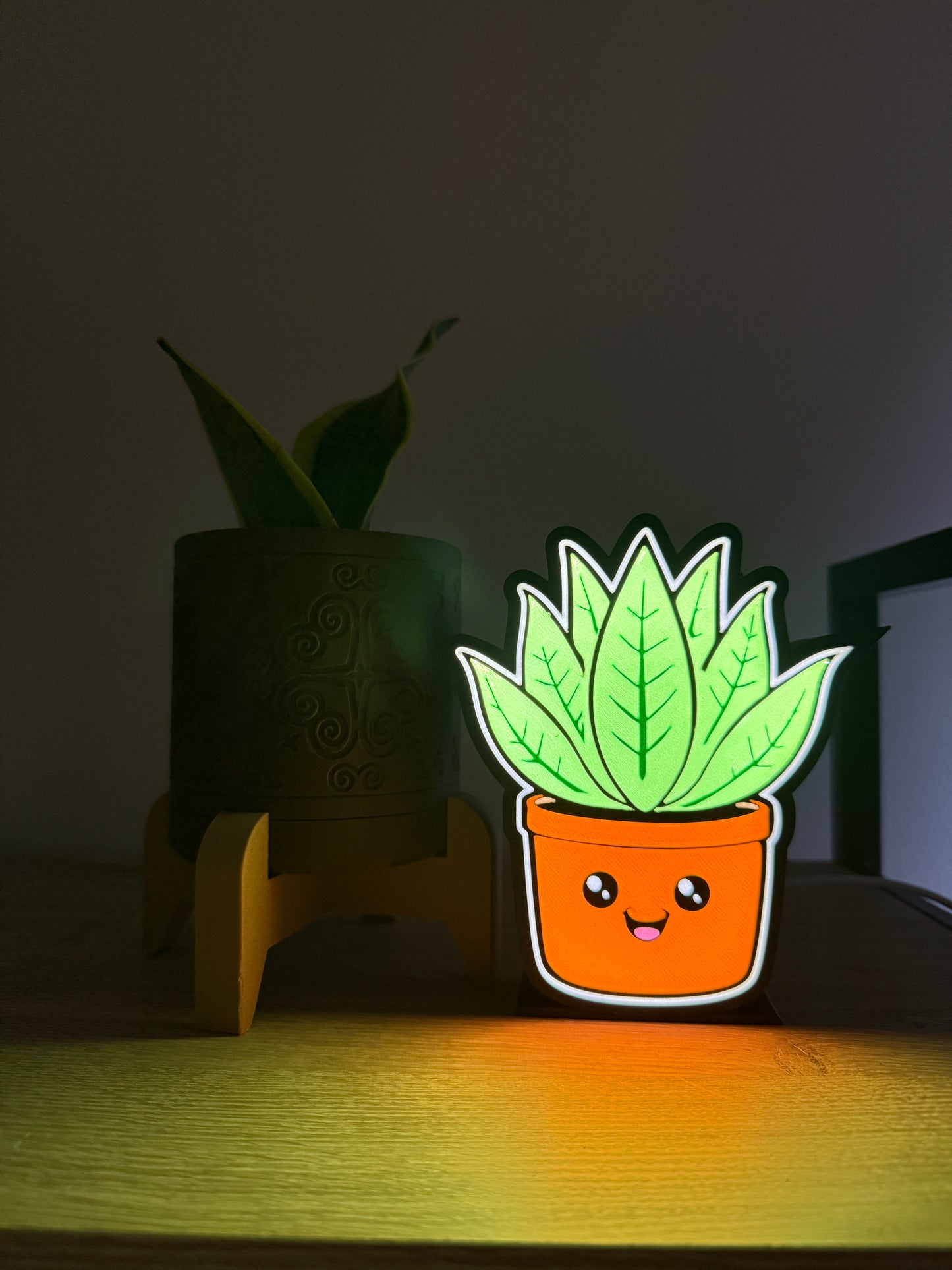 3D Printed Light Box - Snake Plant