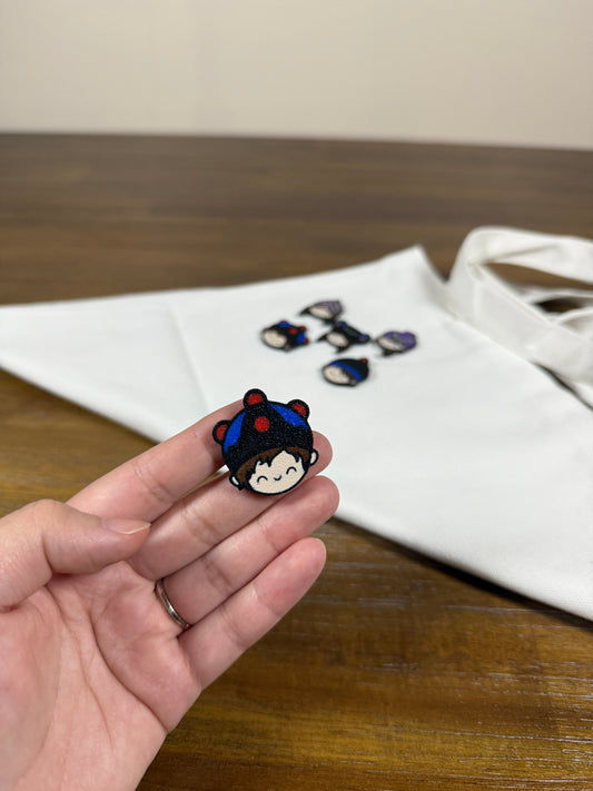 4 Red Pom Pom Boy - Pin