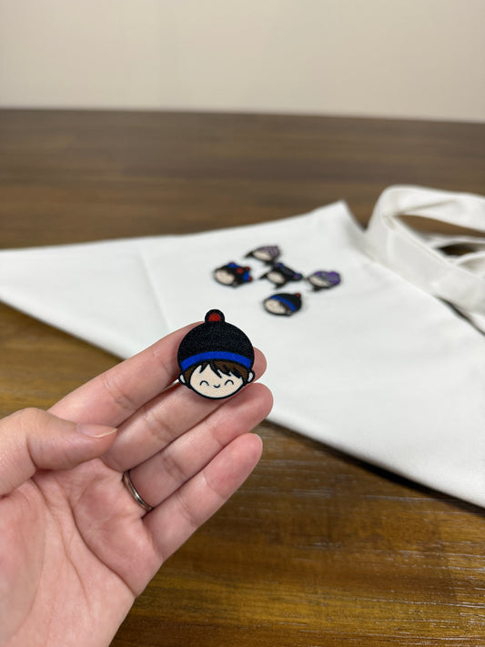 1 Red Pom Pom Boy - Pin