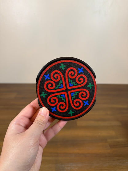 Red Heart Coaster Set