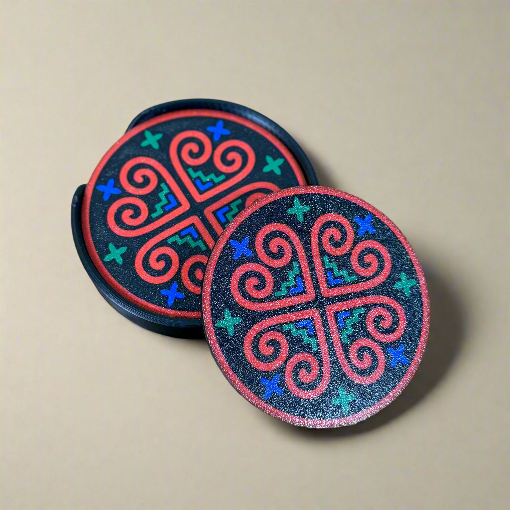 Red Heart Coaster Set