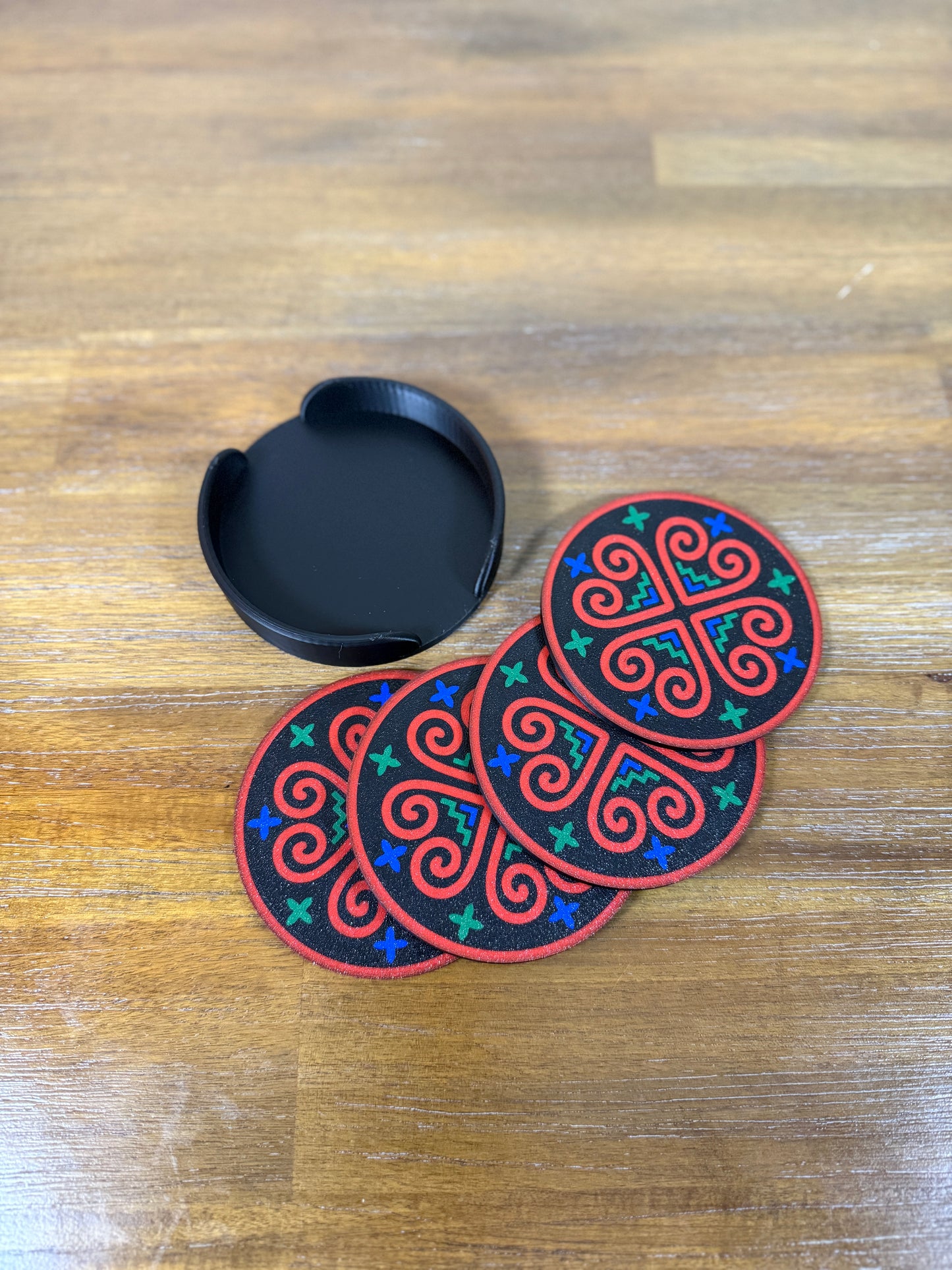 Red Heart Coaster Set