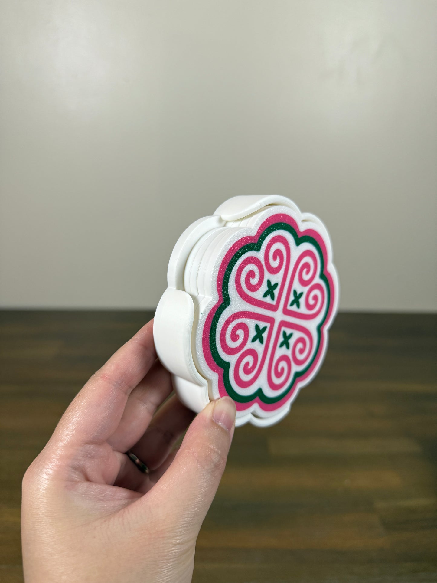 Pink Heart Coaster Set