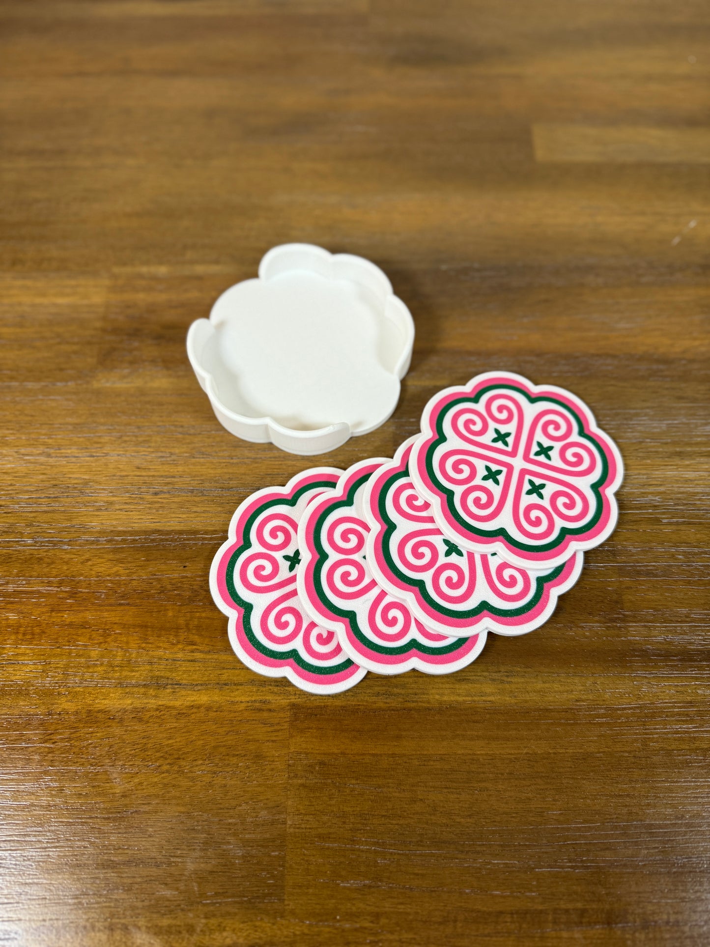 Pink Heart Coaster Set