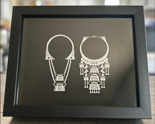 Customized Modern Hmong Xauv Shadow Box - Pair