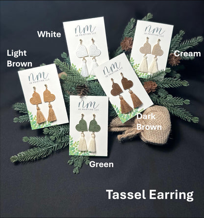 Hmong Heart Earring w/ Tassel