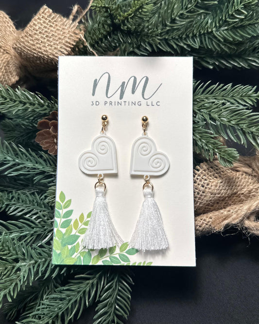 Hmong Heart Earring w/ Tassel