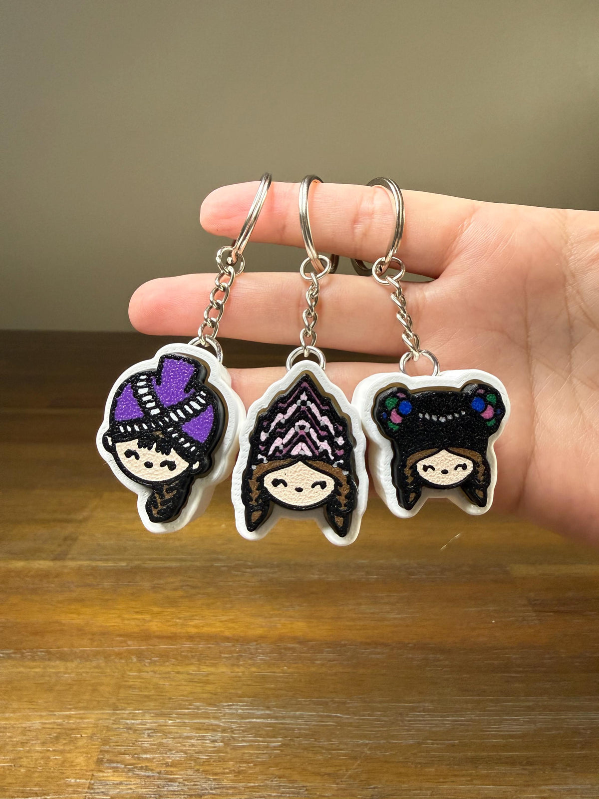 3D Printed Clicker Keychain - Hmong Girl