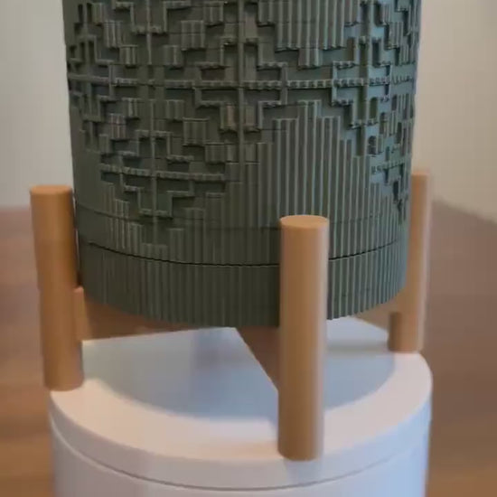 3D Printed Textured Planter w/ Stand & Removable Drip Tray - Diamond House
