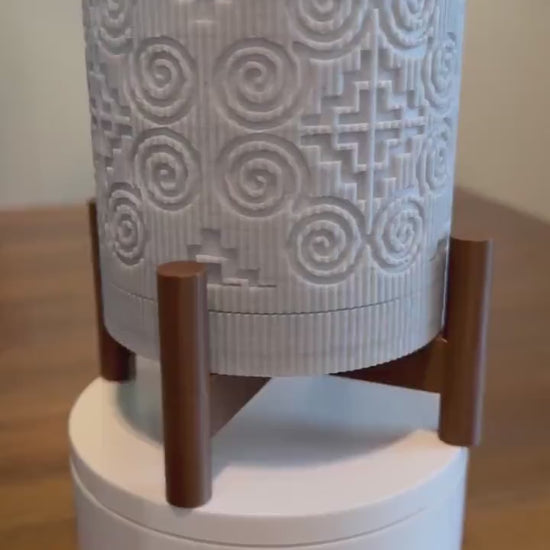 3D Printed Textured Planter w/ Stand & Removable Drip Tray - House in Elephant Foot