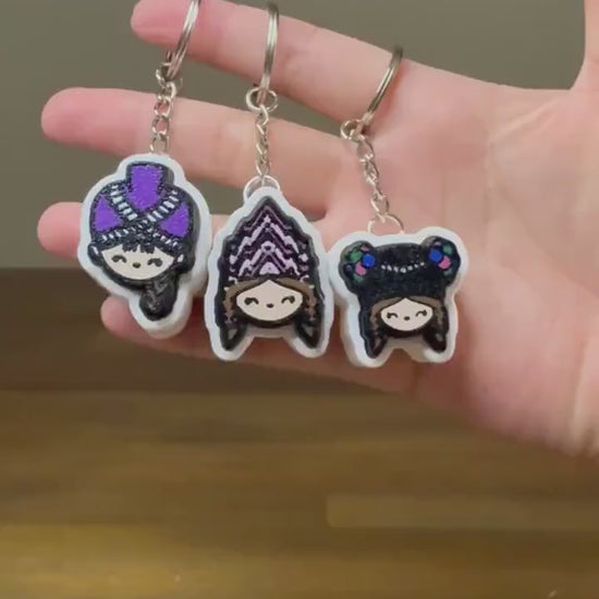 3D Printed Clicker Keychain - Hmong Girl