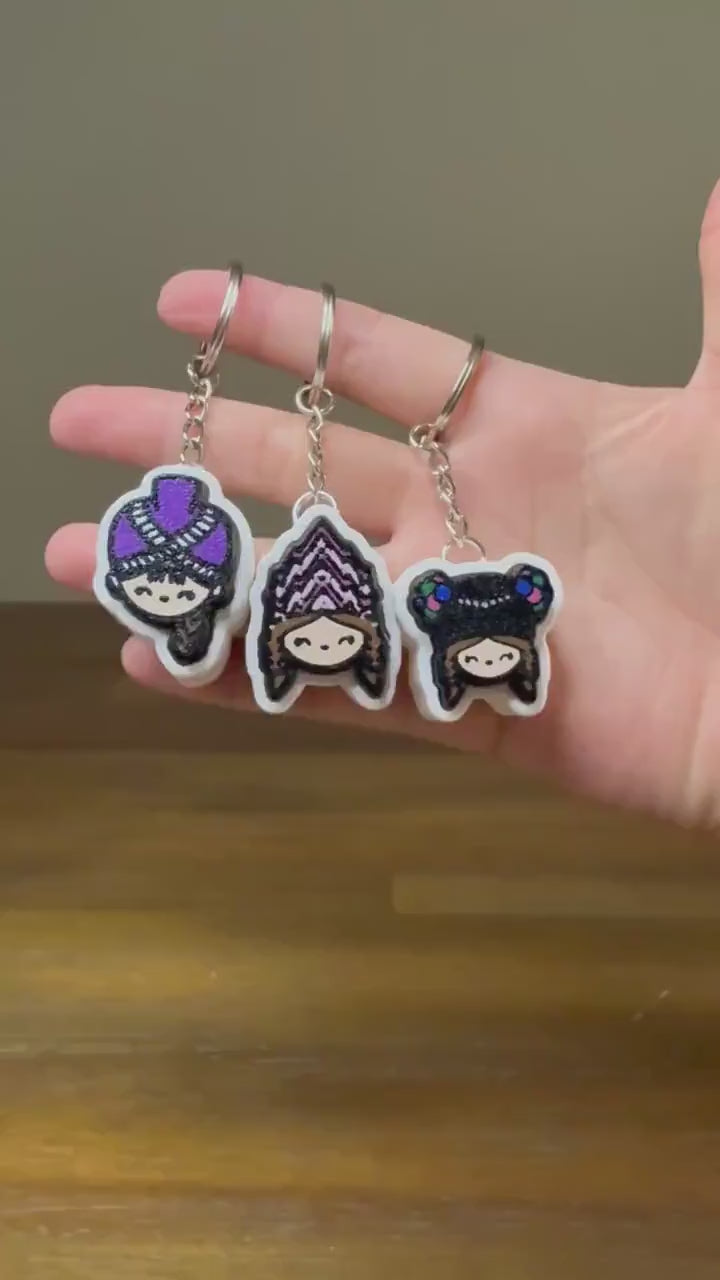 3D Printed Clicker Keychain - Hmong Girl